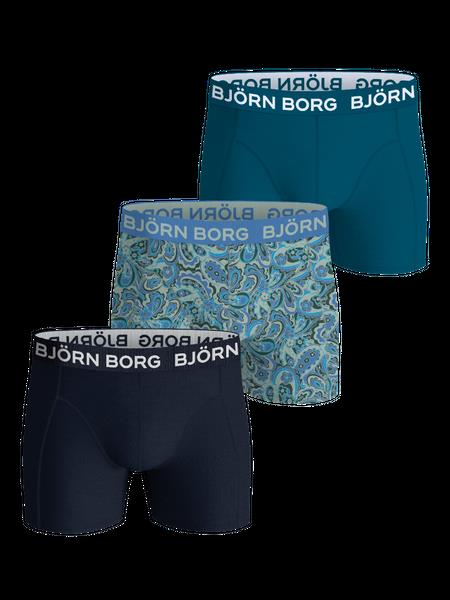 Björn Borg Cotton Stretch Boxers 3-pack Blå, 122-128