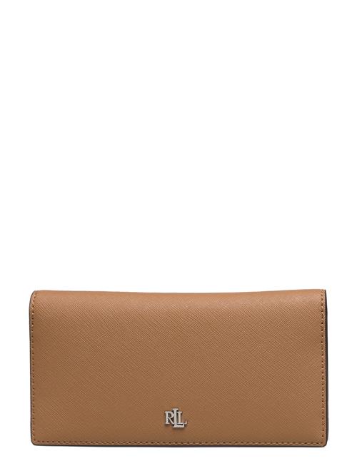 Crosshatch Leather Slim Wallet Lauren Ralph Lauren Brown