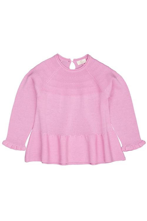 Copenhagen Colors Merino-strikket Bluse Med Flæser Syringa  Syringa 98 cm  Lyserød  98 cm  kvinde