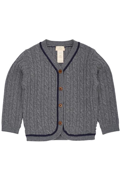 Copenhagen Colors Grandad Cardigan I Lammeuld Dark Grey Navy  Dark Grey Navy 110 cm  Grå  110 cm  mand