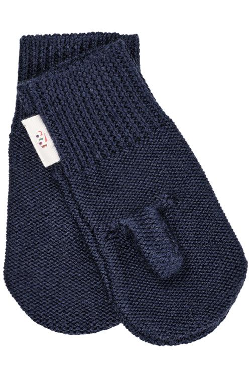 Copenhagen Colors Strikkede Vanter I Merinould Navy  Navy 80/86 cm Wool Marineblå  80/86 cm  unisex