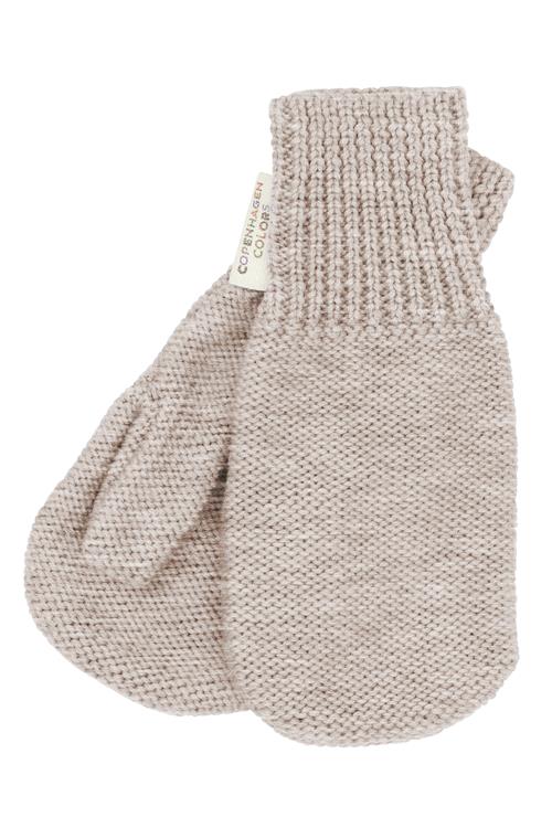 Copenhagen Colors Strikkede Vanter I Merinould Pale Cream Melange  Pale Cream Melange 104/116 cm Wool Creme  104/116 cm  unisex