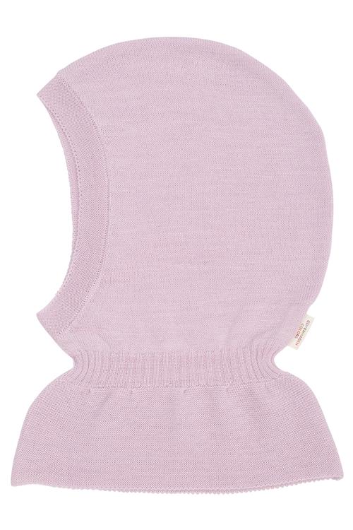 Copenhagen Colors Strikket Balaclava I Merinould Med Flæser Lavender  Lavender 48/50 cm Wool Lilla  48/50 cm  kvinde