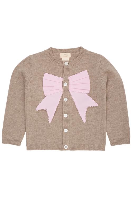 Copenhagen Colors Poplin Bow Cashmere Cardigan Sand Lavender  Sand Lavender 122 cm  Brun  122 cm  kvinde