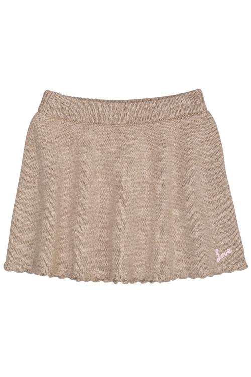 Copenhagen Colors Kashmir-nederdel Med Broderi Sand Melange  Sand Melange 98 cm  Brun  98 cm  kvinde
