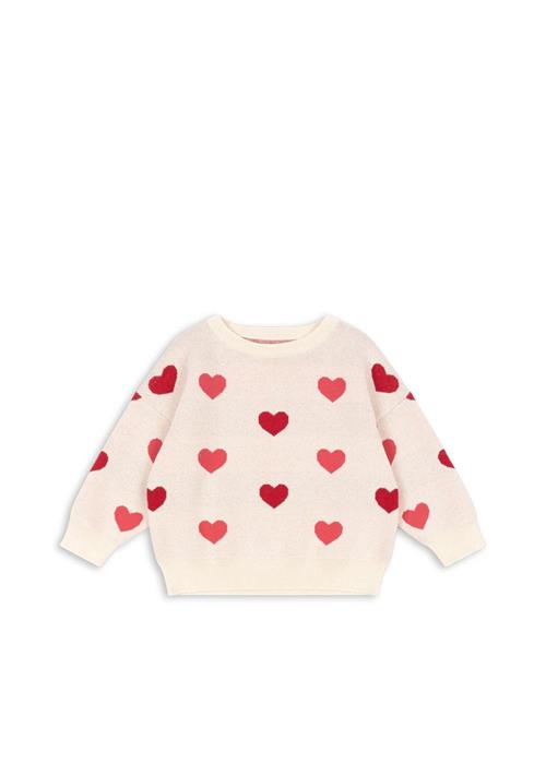 Konges Sløjd GOTS Lapis Strikket Sweater Coeur Coloré Duo Pink  Coeur Coloré Duo Pink 12 months  Hvid  12 måneder  kvinde