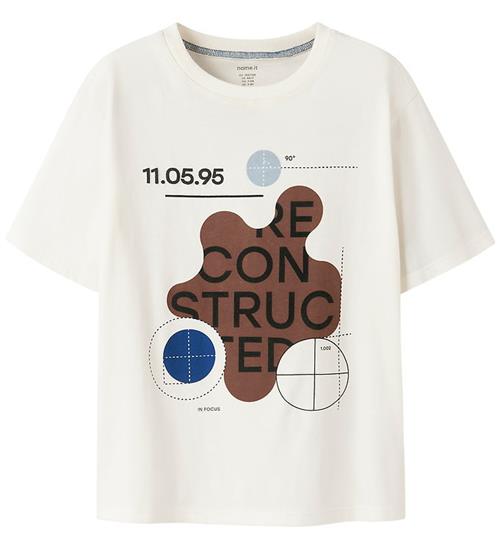 Se Name It T-Shirt - NkmOakley - Cloud Dancer ved KidsWorld