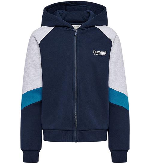 Hummel Hættetrøje - hmlJR - m. Lynlås - Dress Blues