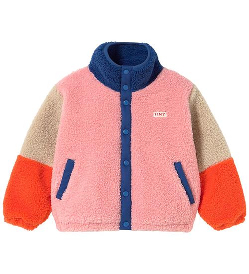 Tiny Cottons Fleecejakke - Color Block Polar - Mørkeblå