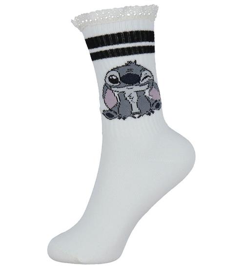 Name It Strømper - NkfAkini - Cloud Dancer/Sort m. Stitch