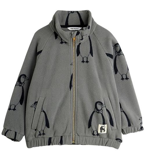 Mini Rodini Fleecejakke - Penguin - Grå