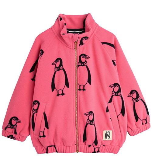 Mini Rodini Fleecejakke - Penguin - Pink