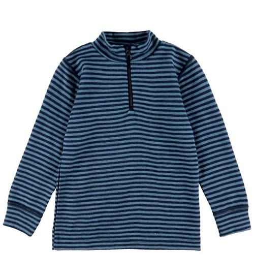 Joha Bluse - Uld - Blå m. Striber