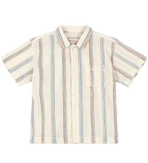 Konges Sløjd Skjorte K/Æ - Vincent - Antique White m. Striber