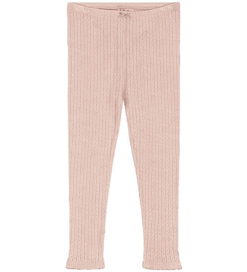 Konges Sløjd Leggings - Minnie - Cameo Rose m. Hulmønster