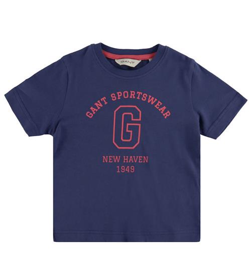 GANT T-shirt - Arch - Dusty Navy m. Print