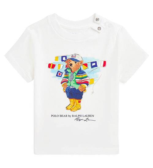 Se Polo Ralph Lauren T-shirt - Hvid m. Bamse hos KidsWorld