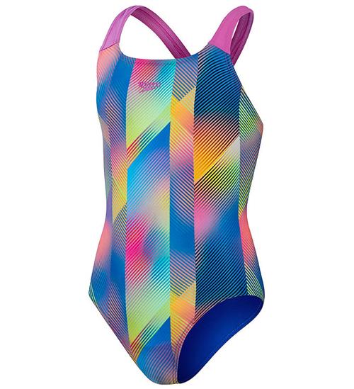 Speedo Badedragt - Digital Allover Powerback - Pink/Blue