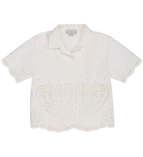 Stella McCartney Kids Skjorte - Ivory m. Hulmønster