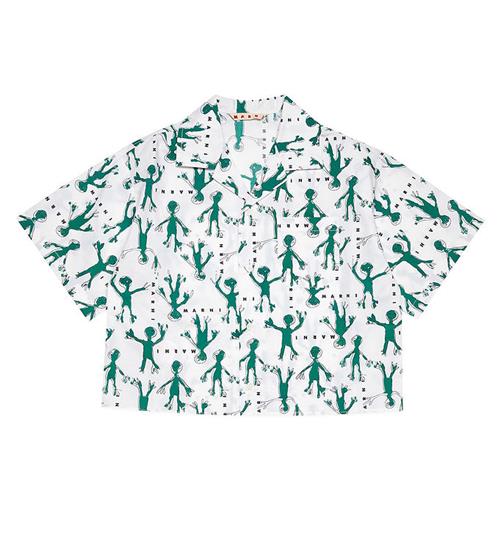 Marni Skjorte - Hvid/Grøn