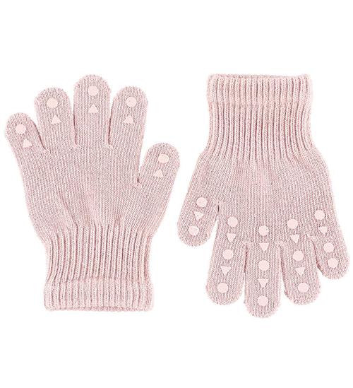 GoBabyGo Handsker - Strik - Soft Pink m. Dupper