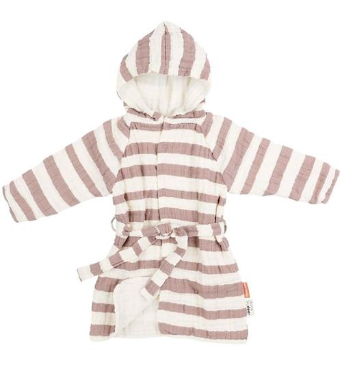 Se Done By Deer Badekåbe - Stripes - Powder hos KidsWorld