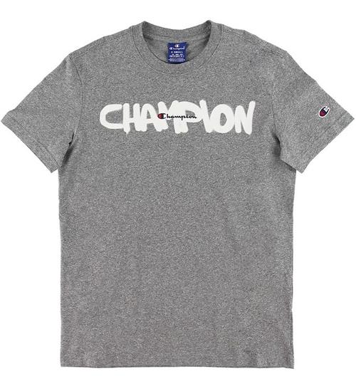 Se Champion Fashion T-shirt - Gråmeleret m. Logo hos KidsWorld