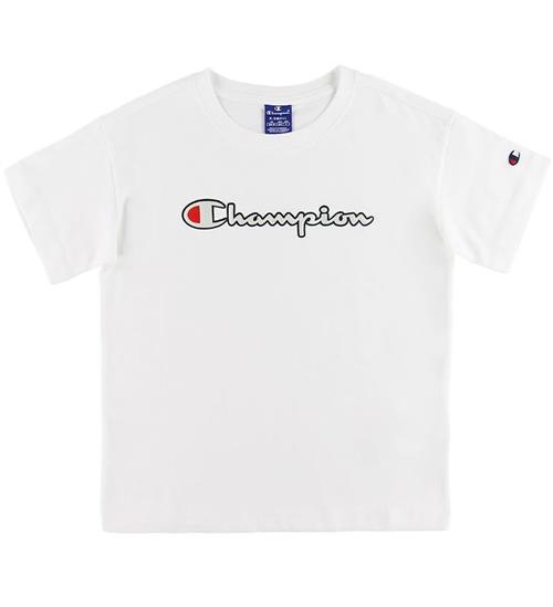 Se Champion Fashion T-shirt - Hvid m. Logo hos KidsWorld