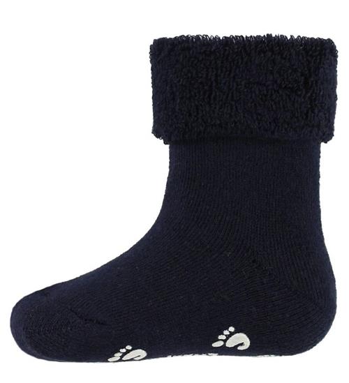 Se Fuzzies Gåstrømper - Skridsikker Bund - Navy ved KidsWorld