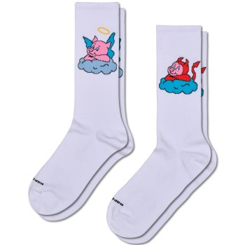 Happy socks Strømper 2P Good Pig Bad Pig Sneaker Sock Flerfarvet Str 41/46