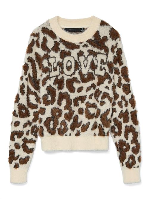 VERO MODA Pullover 'VMJUNGLE'  beige / brun / sort