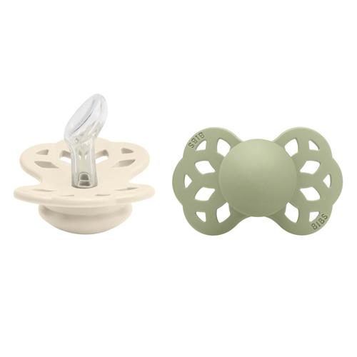 BIBS Infinity 2-pak Anatomiske Sutter Ivory/sage  Ivory/Sage 6+ months  Grøn  6+ måneder  unisex