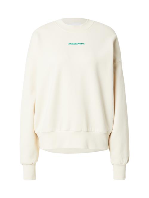 ARMEDANGELS Sweatshirt 'ALIZAA PRESERVE'  ecru / grøn