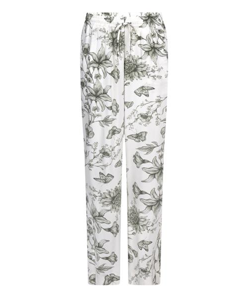 Hunkemöller Pyjamasbukser 'Storylover'  mørkegrøn / naturhvid