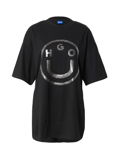 HUGO Oversized bluse  sort / sølv