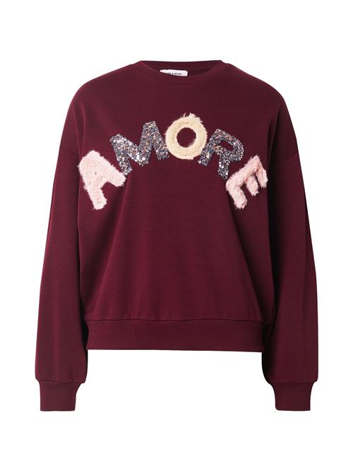 MORE & MORE Sweatshirt 'Amore'  lyserød / pudder / vinrød / sølv