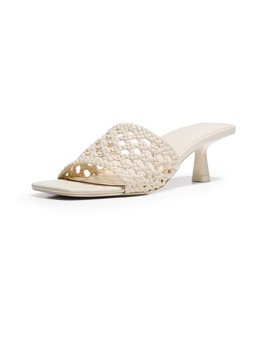 Bershka Pantoletter 'KITTEN TRENZADA'  ecru