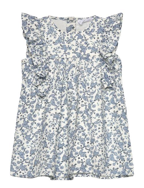 Ruffled Printed Dress Mango Blue