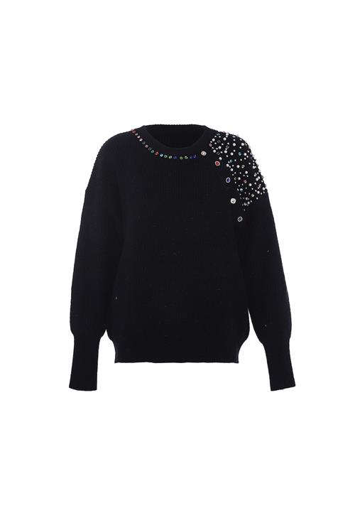 faina Pullover  grøn / lyserød / sort / perlehvid