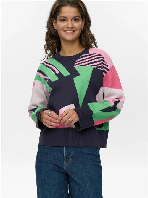 Se NÜMPH Pullover  marin / grøn / pink / lyserød ved About You