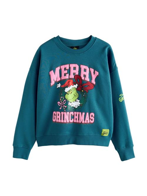 Next Sweatshirt 'The Grinch Official License Fun Wreath Bow Christmas'  smaragd / lys pink / rød / hvid