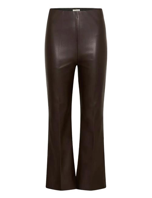 Slkaylee Pu Kickflare Pants Soaked In Luxury Brown