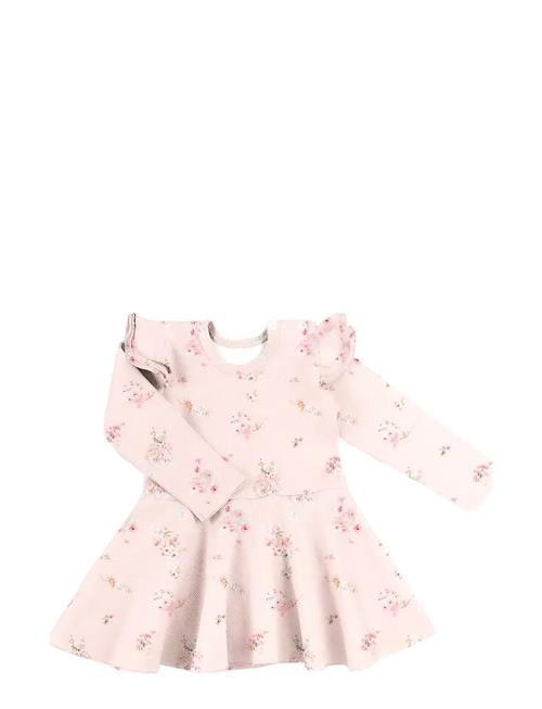 Baby Print Rib Florette Dress Gugguu Pink