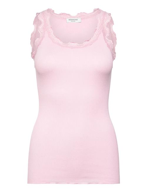Rwbabette Sl U-Neck Long Lace Top Rosemunde Pink