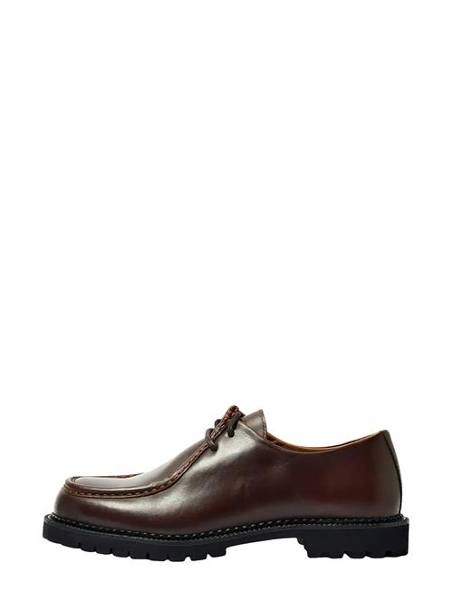 Slhhector Leather Moc-Toe Shoe Selected Brown