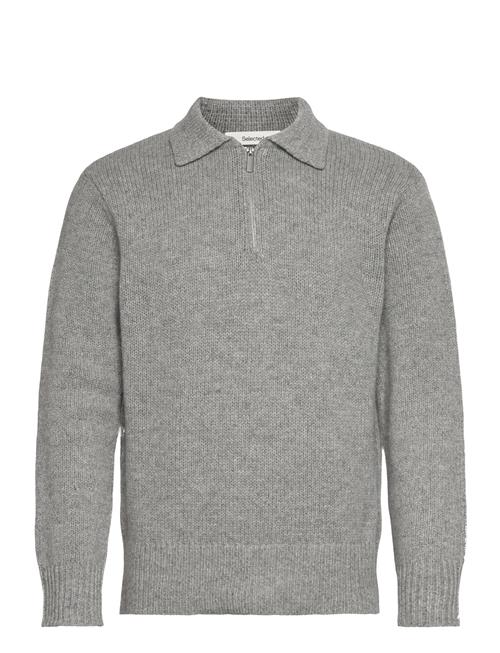 Slhcody Ls Knit Relaxed Half Zip Polo Selected Grey