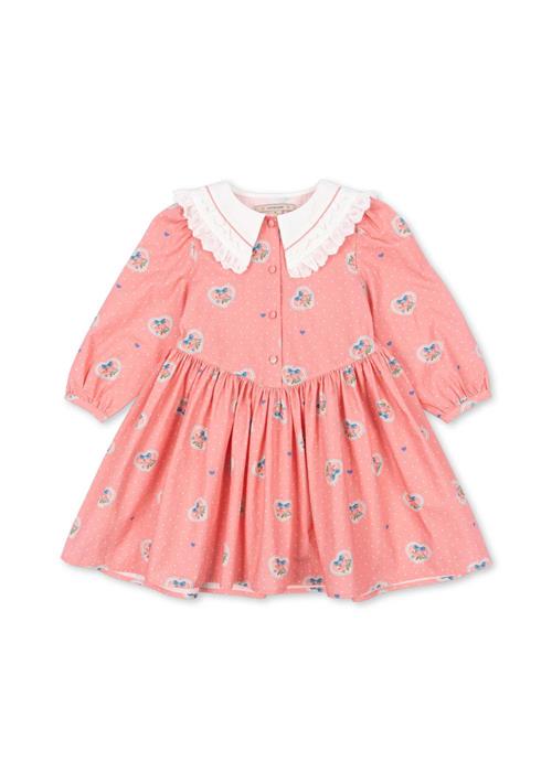 Konges Sløjd GOTS Coeur Kjole Med Krave Cher Coeur Rose  Cher Coeur Rose 7-8 Y  Lyserød  7-8 år  kvinde