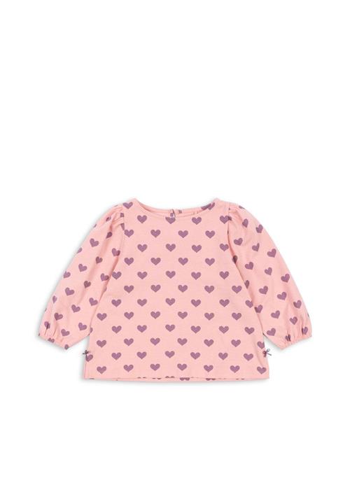 Konges Sløjd GOTS Drey T-shirt Med Lange Ærmer Hortensia Coeur  Hortensia Coeur 2 Y  Lyserød  2 år  kvinde