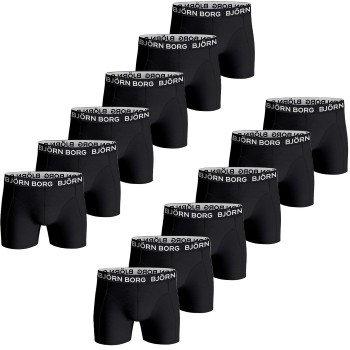 Björn Borg 12P Cotton Stretch Boxer 1718 Sort bomuld X-Large Herre