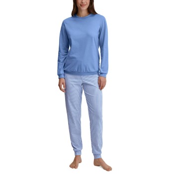 Calida Lovely Nights Pyjama With Cuff Lyseblå bomuld Small Dame